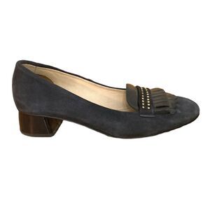 Napoleoni Suede Made in Italy Heeled Loafers Office‎ Work Size 38